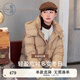 紫涵（ZIHAN）任敏同款紫涵短款連帽羽絨服24年冬季新款皮絨拼接保暖鴨絨面包服 卡其 S
