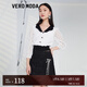 VEROMODAT恤2023新款復古娃娃領蕾絲女短袖女 A10本白色-A M