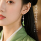 滇慶堂999純銀琺瑯耳環(huán)耳墜復(fù)古耳飾耳鉤氣質(zhì)飾品 養(yǎng)耳洞防過(guò)敏 原創(chuàng) 琺瑯柳葉耳環(huán)