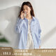 茵曼（INMAN）通勤歐若風(fēng)口袋繡花長(zhǎng)袖襯衣女2025春季簡(jiǎn)約百搭舒適寬松襯衫 天藍(lán)色 M