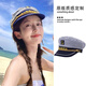 色彩熊藍白條紋海軍帽夏季海邊度假風(fēng)帽子女款水手帽防曬遮陽(yáng)棒球帽 船錨款
