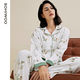 sohiwoo月子服春夏純棉產(chǎn)后孕婦睡衣四季款產(chǎn)婦哺乳家居服套裝 萌鴨奇遇 L