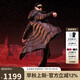 坦博爾鵝絨黑金羽絨服女長款收腰連帽加厚保暖外套TD236890 黑色 165