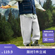 巴拉巴拉兒童褲子男童女童加絨加厚長(zhǎng)褲2025秋冬束腳運(yùn)動(dòng)休閑褲親子款時(shí)尚 淺花灰 120
