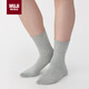 無(wú)印良品（MUJI）男女通用 合腳直角 襪口無(wú)橡筋襪 襪子 灰色 均碼 23-25cm