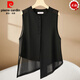 皮爾卡丹（PIERRE CARDIN）新中式國風馬甲2025新款不規(guī)則時尚網(wǎng)紗無袖上衣夏季薄款防曬坎肩 黑色 L 建議95-120斤