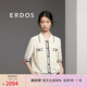 ERDOS 春夏小翻領五分袖優(yōu)雅淑女風寬松職場通勤百搭女開衫針織衫 奶昔白 XL 170/92A