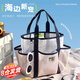 OSKV沙灘包游泳收納袋海邊兒童必備玩具收納網(wǎng)眼兜防水干濕分離大容量 2025新款沙灘手提包【淺白粉】