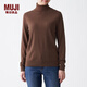 無印良品 MUJI 女式  天竺 高領(lǐng)毛衣 女款黑色長袖針織衫秋冬毛衫BAG05A0A 棕色 XS