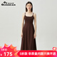 哥弟真的好（GIRDEAR）女裝簡(jiǎn)約可調節吊帶中長(cháng)款針織連衣裙A500234 酒紅 XL (5碼)