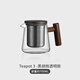 木笙玩物玻璃泡茶壺茶水分離功夫茶具套裝不銹鋼過(guò)濾花茶壺簡(jiǎn)易泡茶器套裝 Teapot 3 黑胡桃