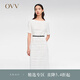 OVV2024春夏新款女裝一字領(lǐng)短袖簡(jiǎn)約直筒休閑連衣裙小白裙 漂白（凈色）07 M