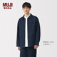 無印良品（MUJI）男式 木棉混牛仔外套 男士上衣男裝 25年春季 丹寧回潮 AD0WVA5S 深藏青色 L （175/100A）