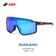 SSK【柱面偏光鏡】防眩目太陽(yáng)鏡護目鏡戶(hù)外騎行棒球運動(dòng)眼鏡 兒童磨砂黑-藍色偏光鏡 4-12歲