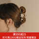 向晚發(fā)夾發(fā)卡氣質(zhì)金屬花朵抓夾中國(guó)風(fēng)發(fā)夾后腦勺高級(jí)感大號(hào)鯊魚(yú)夾發(fā)飾
