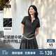 森馬（Semir）套裝女短款假兩件上衣松緊腰傘裙2025夏季時尚兩件套107425117002