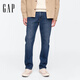 蓋璞Gap男裝秋季款水洗基本款微彈經(jīng)典直筒合身牛仔褲長(cháng)褲美版715720 中度水洗 33 (175/84A)亞洲碼/33X32美碼