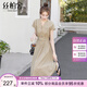 絲柏舍收腰顯瘦A字裙2025夏裝新款女時(shí)尚中長(zhǎng)款連肩短袖連衣裙S52B1678L