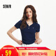 森馬（Semir）polo衫女短款收腰翻領(lǐng)襯衫25夏刺繡涼感緊身T恤辣妹109325115005