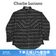 Charlie Luciano【迪麗熱巴同款】格子襯衫中性小香風(fēng)經(jīng)典情侶同款國(guó)潮外套cl男潮 黑色 M