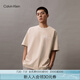 Calvin Klein Jeans夏季男女情侶中性ck休閑字母寬松純棉重磅短袖T恤J400448 ACI-燕麥奶 XL