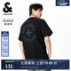 杰克·瓊斯（JACK&JONES） 新款重磅棉寬松復(fù)古哥特字母發(fā)泡印情侶短袖T恤男裝225101028