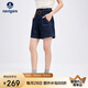 Navigare意大利小帆船女全棉A版夏季休閑復(fù)古牛仔短褲2322505501 深藍(lán) M 