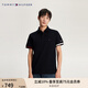 TOMMY HILFIGER【透氣舒適】夏季男純棉珠地網(wǎng)眼拼色袖口修身短袖T恤POLOJ9762 深藏青FAP L （推薦：140-155斤）