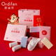 歐迪芬（Ordifen）【清倉】內(nèi)褲女中腰棉質(zhì)拼款盒裝3條內(nèi)褲+襪子/內(nèi)褲3條裝XK2A03A 三混色2:軟玉紫+晴空藍+香蜜黃 2XL