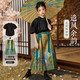 ASK JUNIOR國風(fēng)新中式套裝女童2025夏漢服兒童短袖馬面裙兩件套 黑色  150 