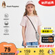 暇步士（Hush Puppies）童裝兒童速干短袖25夏男女童運動短袖圓領衫上衣 裸晶粉  140 