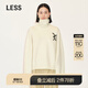 LESS春季綿羊毛針織衫女兔子印花休閑寬松高領(lǐng)毛衣2N1310130 110/米白 XS