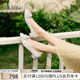 真美詩(shī)舒適通勤枕頭鞋顯瘦低跟淺口平底單鞋女 【柔軟舒適】米色 38