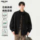 Foss Phil長(cháng)袖襯衫男士春秋季日系純色休閑高級感襯衣外套男G2510黑色XL