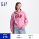 Gap女裝碳素軟磨抓絨大字母logo連帽衛(wèi)衣上衣634420 粉色 175/92A(XL) 亞洲尺碼