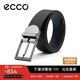 愛(ài)步（ECCO）商務(wù)休閑皮帶 金屬針扣腰帶男9105892 黑色/午夜藍120cm禮盒裝
