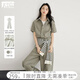 對白復(fù)古休閑工裝連體褲女2025夏季新款松弛感氣質(zhì)通勤寬松闊腿褲 卡其綠 S
