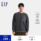 Gap男女裝防靜電遠(yuǎn)紅外發(fā)熱拼接口袋衛(wèi)衣上衣638523 深灰 175/96A(L)亞洲尺碼