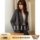 ELLE法式高級(jí)感正肩西裝女高級(jí)感2025春季新款通勤感氣質(zhì)職業(yè)西服 深灰（上裝） M