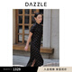 DAZZLE 地素半裙2025年夏季新款黑色真絲印花長裙 黑色 XS
