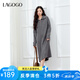lagogo【抗起球】半拉鏈針織連衣裙女拉谷谷2024年冬新款中長(zhǎng)裙 灰色 L (165)