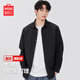 名創(chuàng)優(yōu)品（MINISO）男生襯衫春秋季新款牛津紡長袖襯衣男外穿高級感黑色寬松翻領(lǐng)外套 黑色(空白) L /175(體重120-140斤左右)