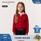 Teenie Weenie Kids小熊童裝25年新款女童百搭純棉絞花開衫毛衣 紅色 160 cm