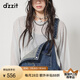 DZZIT地素背帶長褲春秋新款元氣少女水洗藍牛仔褲 藍色 XS