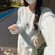 蘇雨薇法式藍色設計感圓領(lǐng)針織衫女秋冬季慵懶風(fēng)寬松軟糯毛衣奶fufu上衣 淺藍色【關(guān)注店鋪-送運費險】 S （80-95斤）