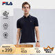 FILA 斐樂官方男裝針織短袖POLO衫2025夏季新款休閑基礎(chǔ)涼感上衣 傳奇藍-NV L 175/96A/L