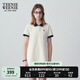 Teenie Weenie小熊夏季撞色Polo休閑通勤簡約白色連衣裙時尚收腰短裙女 乳白色 S (160)