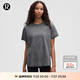 lululemon丨All Yours 女士棉混紡 T 恤 *Wash LW3IRES 瀝青灰星際灰黑水洗云紋 L