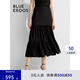 BLUE ERDOS半身裙女春夏優(yōu)雅度假風(fēng)垂感蛋糕長(zhǎng)裙開(kāi)叉半裙 黑 160/64A/S