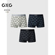 GXG男士?jì)妊潯?條裝】棋盤(pán)格棉 灰色/藍色/黑色 180/XL
